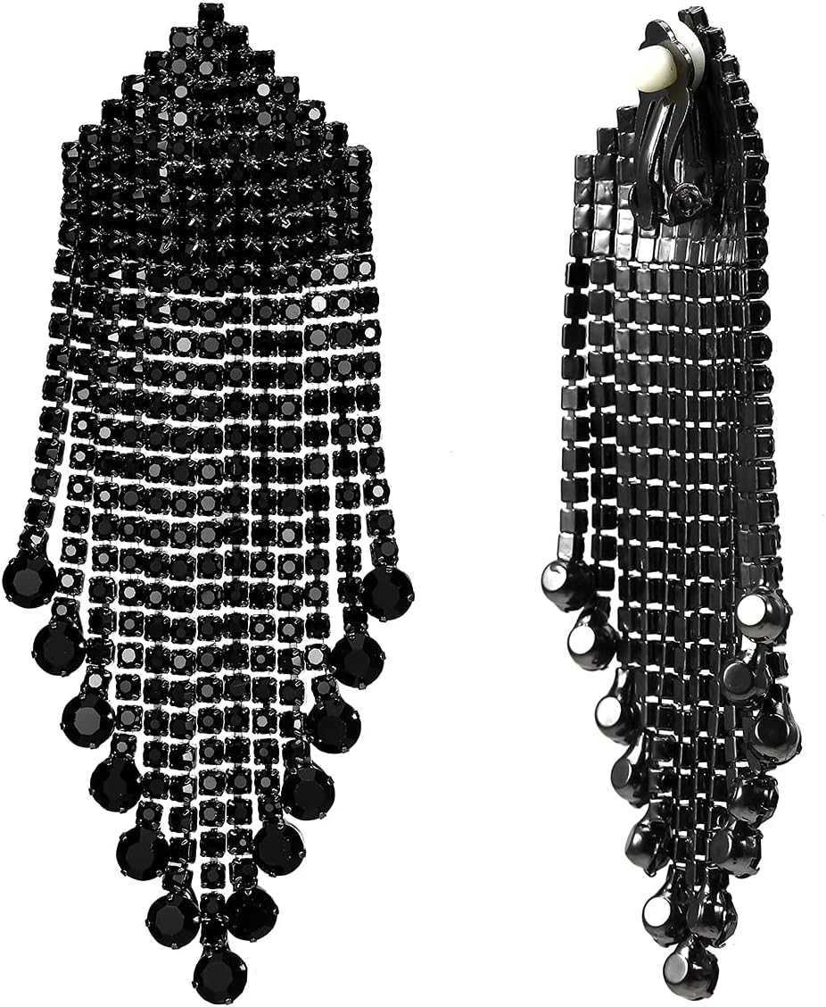 Vintage Floral Teardrop Butterfly Wing Black Austrian Crystal Drop Dangle Earrings for Women Bride Gift