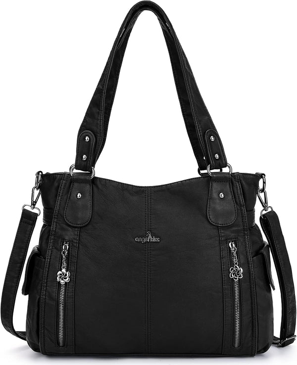 Top-Handle PU Hobo Tote — Roomy Casual Shoulder Satchel