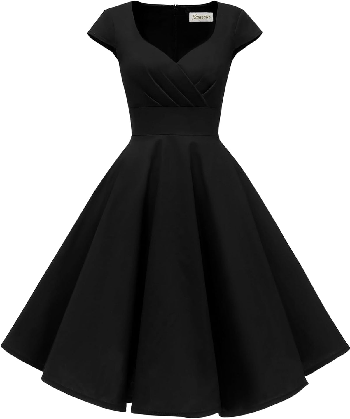 Women's Cap Sleeve 1950s Retro Vintage Cocktail Swing Dresses with Pocket