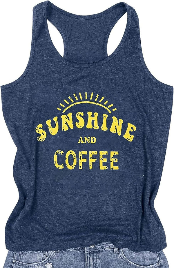 Womens Tank Tops Summer Racerback Graphic Tanks Beach Vacation Tops Loose Running Athletic Sleeveless Shirt Cami