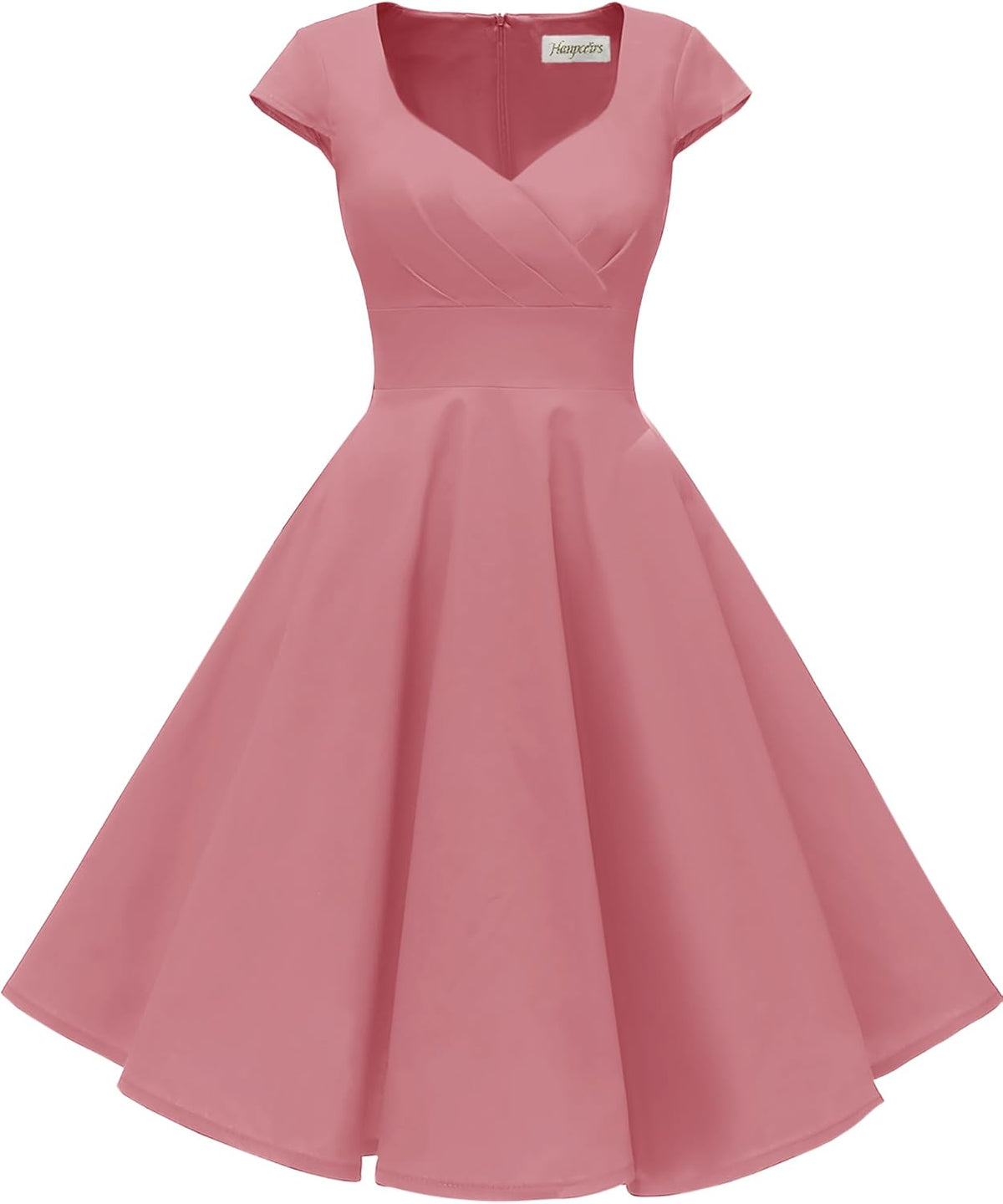 Women's Cap Sleeve 1950s Retro Vintage Cocktail Swing Dresses with Pocket