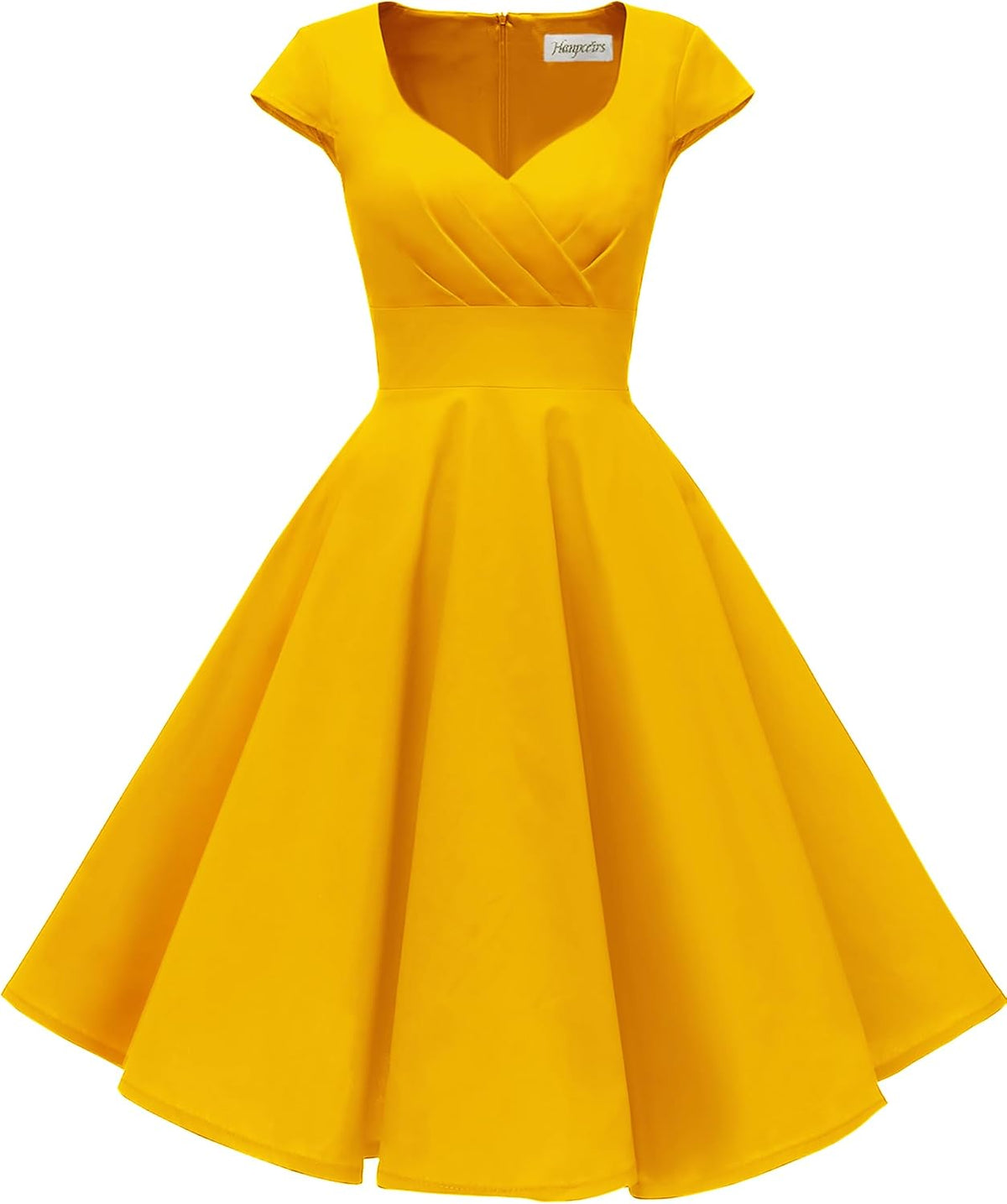 Women's Cap Sleeve 1950s Retro Vintage Cocktail Swing Dresses with Pocket