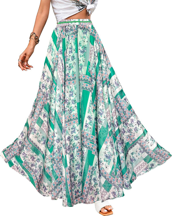 Women Full/Ankle Length Blending Maxi Chiffon Long Skirt Beach Skirt