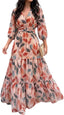 CHICME Womens Summer Boho Floral Wedding Guest Vacation Beach Maxi Dress