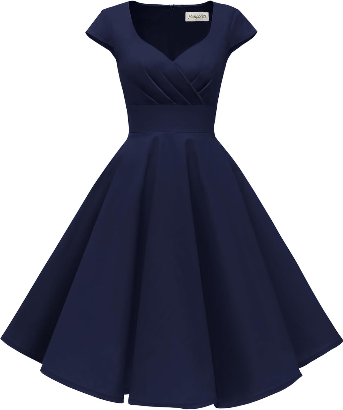 Women's Cap Sleeve 1950s Retro Vintage Cocktail Swing Dresses with Pocket