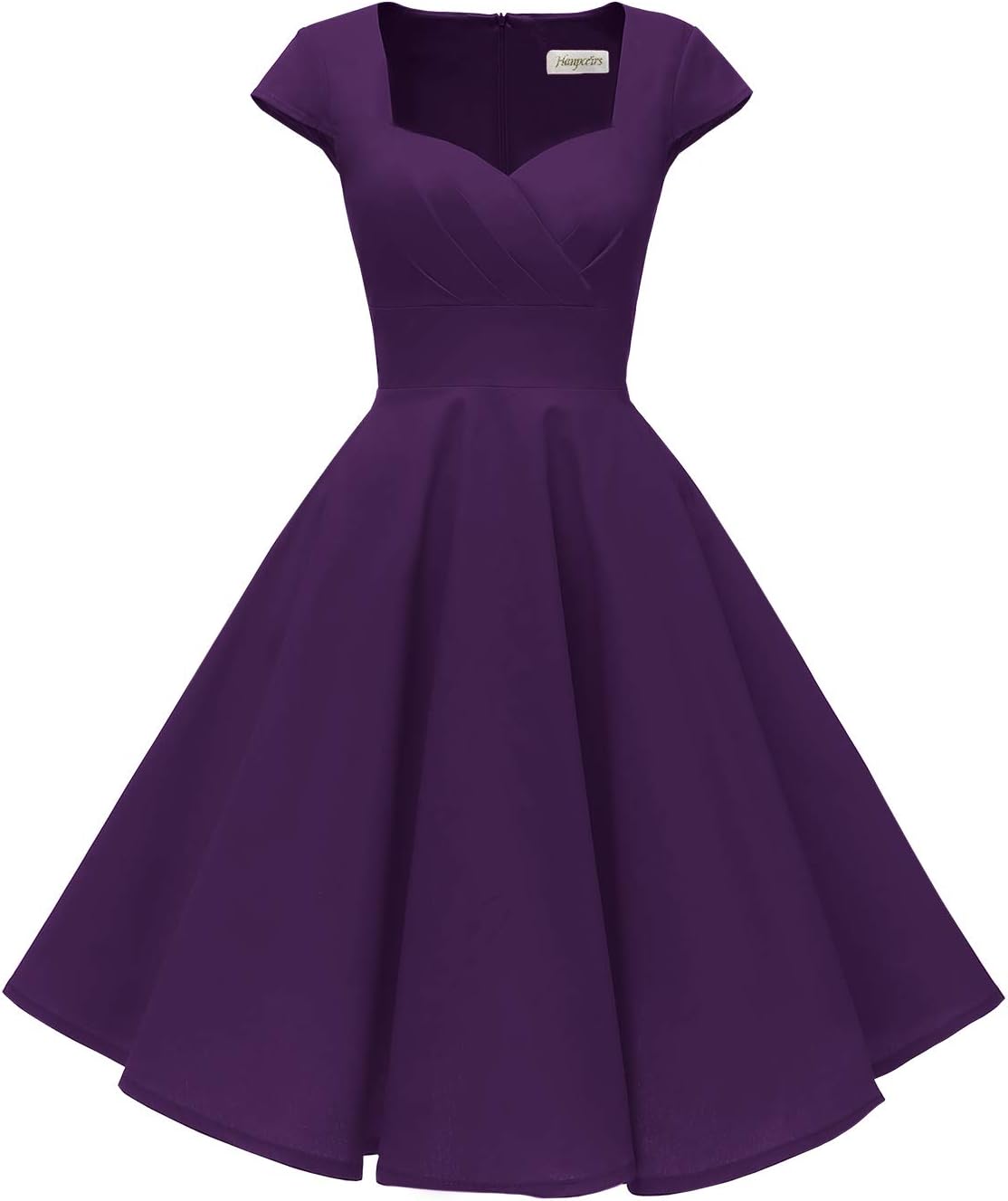 Women's Cap Sleeve 1950s Retro Vintage Cocktail Swing Dresses with Pocket