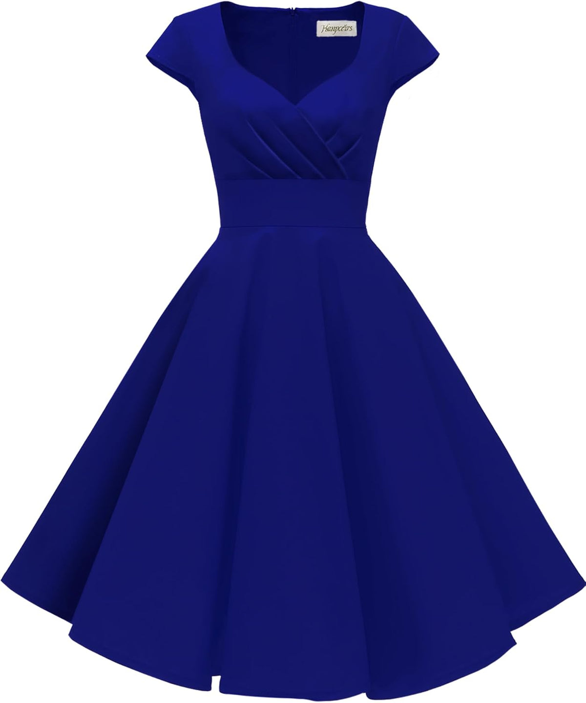 Women's Cap Sleeve 1950s Retro Vintage Cocktail Swing Dresses with Pocket