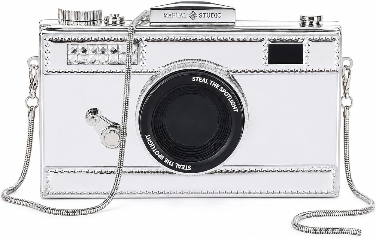 Camera-Shaped Casual Crossbody Shoulder Handbag — Whimsical Retro Punk Style
