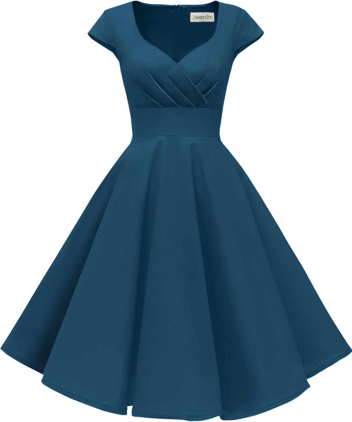 Women's Cap Sleeve 1950s Retro Vintage Cocktail Swing Dresses with Pocket