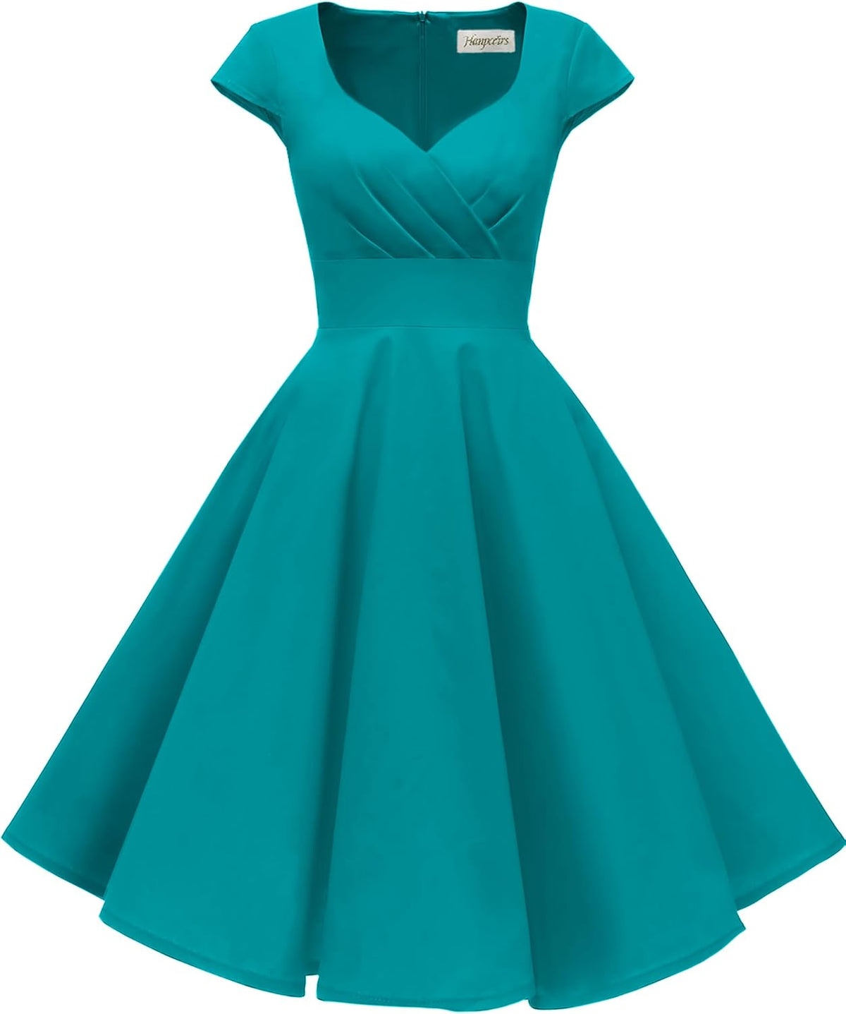 Women's Cap Sleeve 1950s Retro Vintage Cocktail Swing Dresses with Pocket