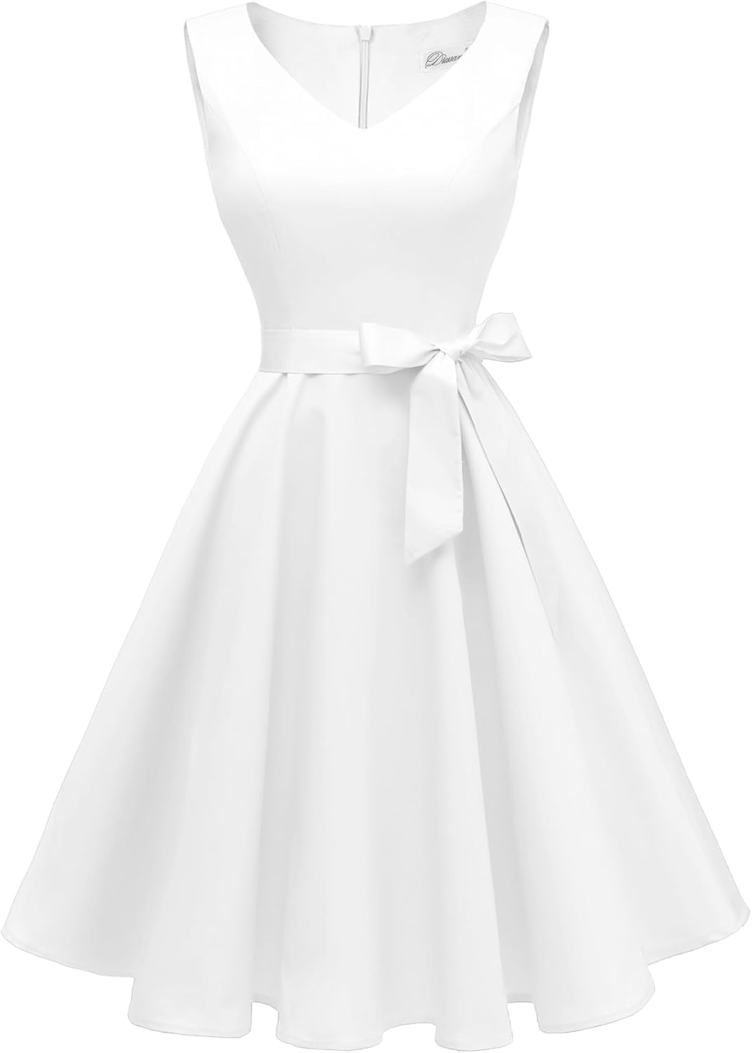 Dressever Women's 50s 60s Vintage Sleeveless Dress | Cocktail Party Dress with Pockets;Anniversary dress;Halloween dress;Christmas dress;Work dress