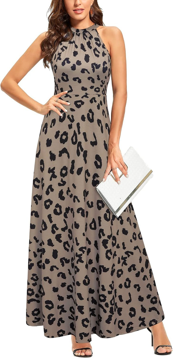 STYLEWORD Women's Summer Floral Halter Maxi Dress Vacation Semi Formal 2026