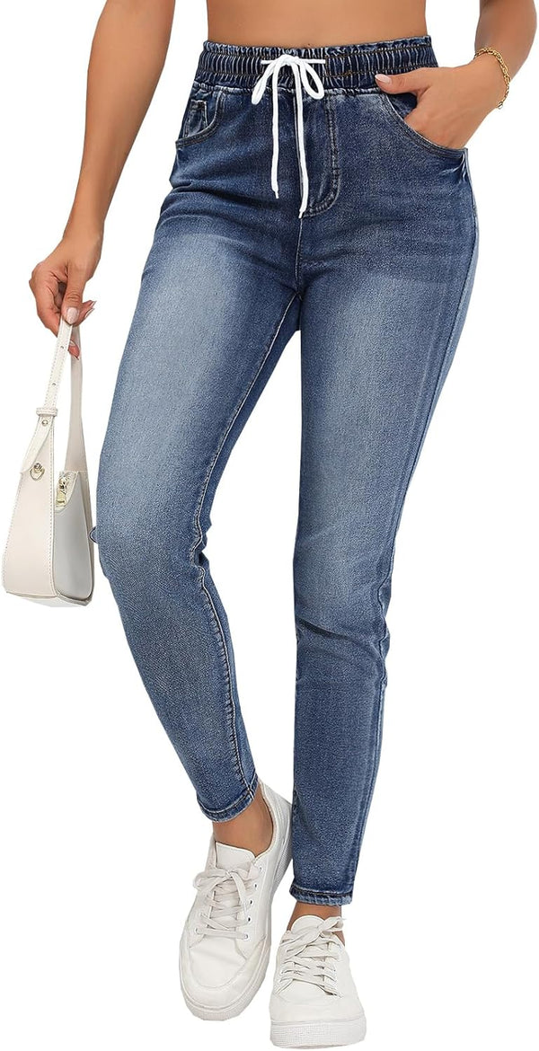 Women’s Curvy High Rise Skinny Jeans Comfy Stretch Classic Jeans Pants