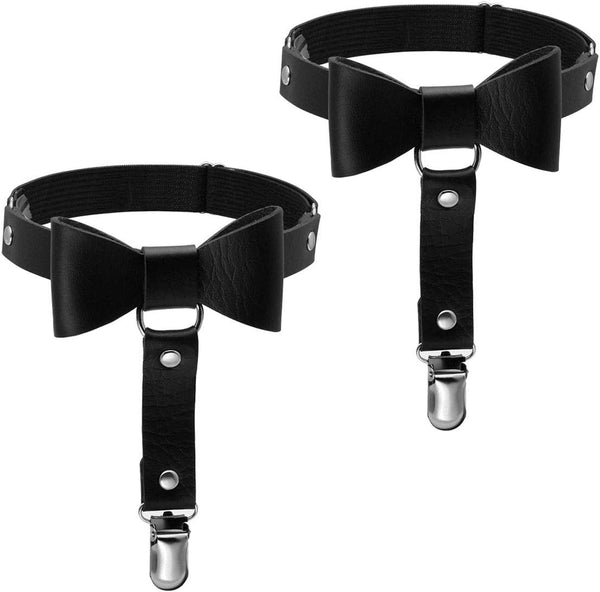 Leather Garter Belt for Women Girl Gothic Punk Harness Black