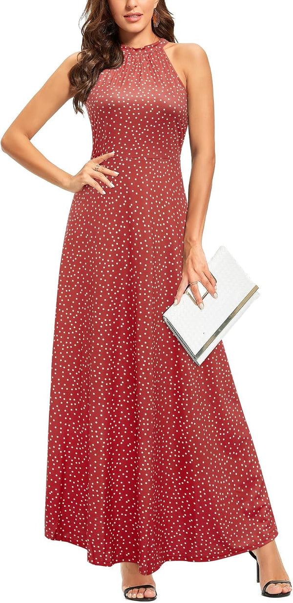STYLEWORD Women's Summer Floral Halter Maxi Dress Vacation Semi Formal 2026