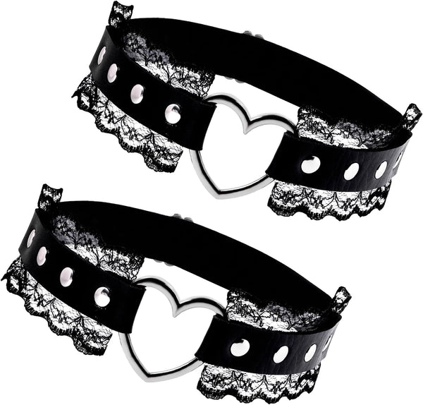 Leather Garter Belt for Women Girl Gothic Punk Harness Black