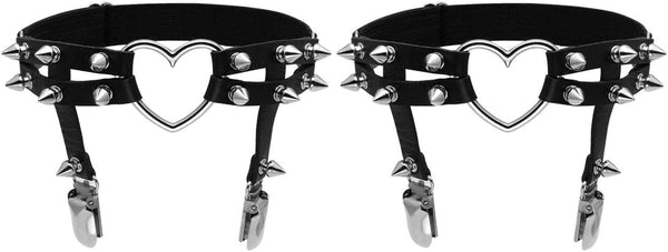 Leather Garter Belt for Women Girl Gothic Punk Harness Black