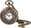 Women's Quartz Pocket Watches: Half Hunter Bronze Arabic Numeral Pocke