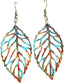 Wooden Palm Leaf Drop Dangle Earrings