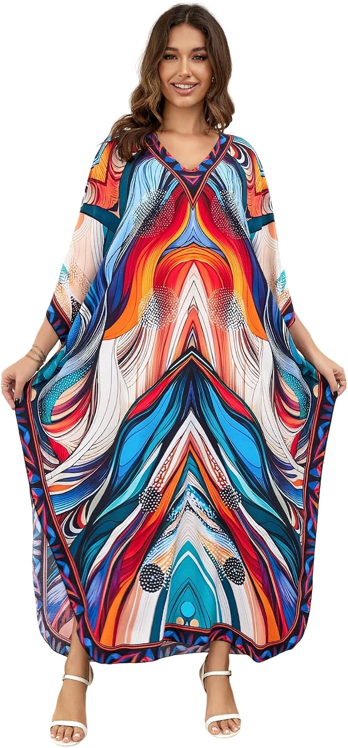 Women's Plus Size Beach Lounge Kaftan Maxi Dress swimsuit coverup for women
