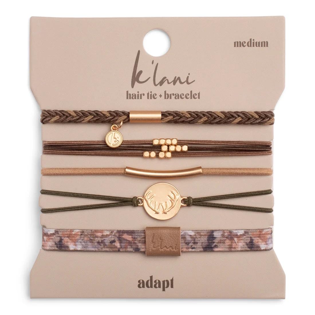 K'lani Inspire Hair Tie Bracelets - Elastic Ponytail Holder - Medium