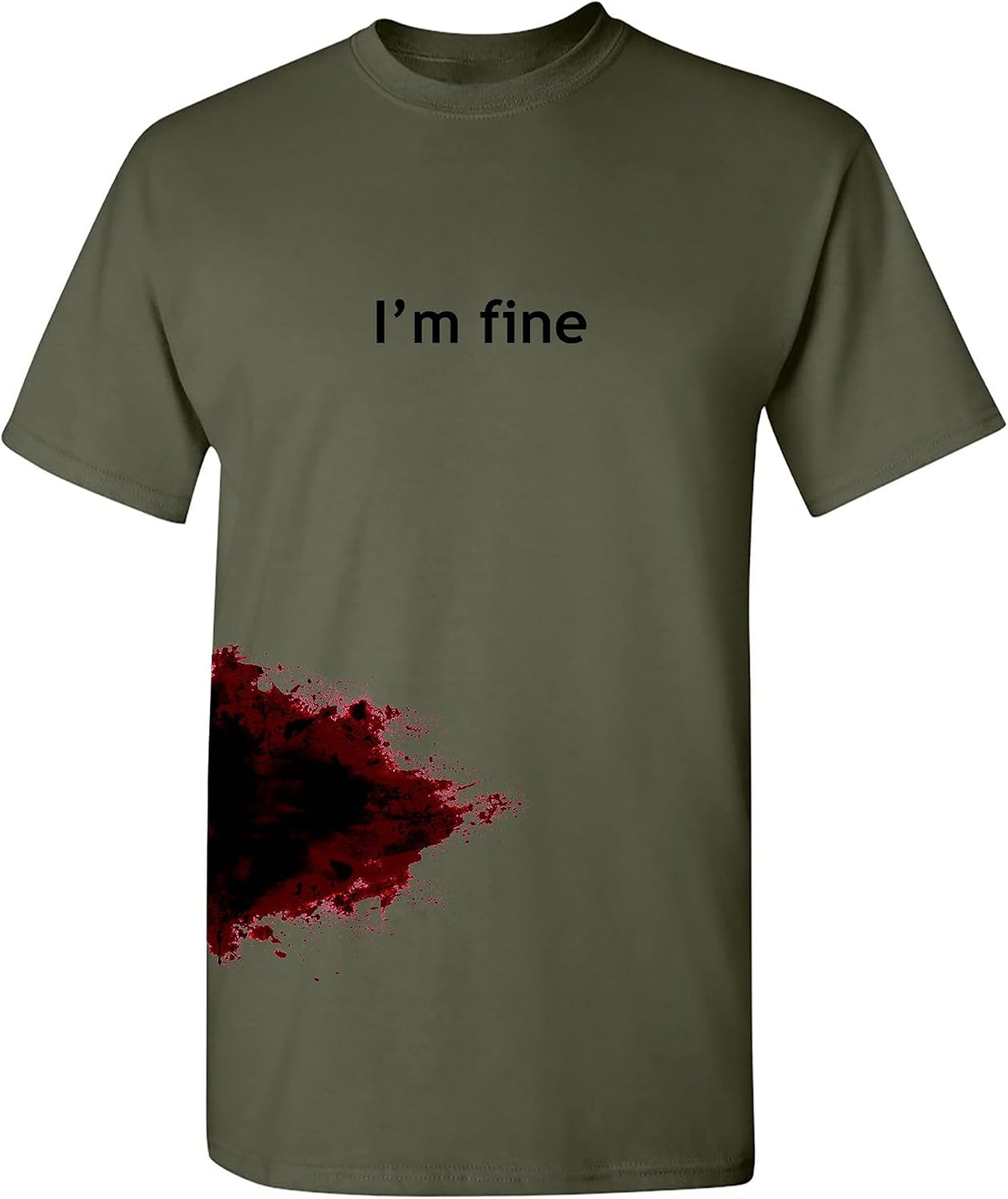 I'm Fine Shirt Bloody Halloween Costume Funny Horror Graphic Novelty Tshirt