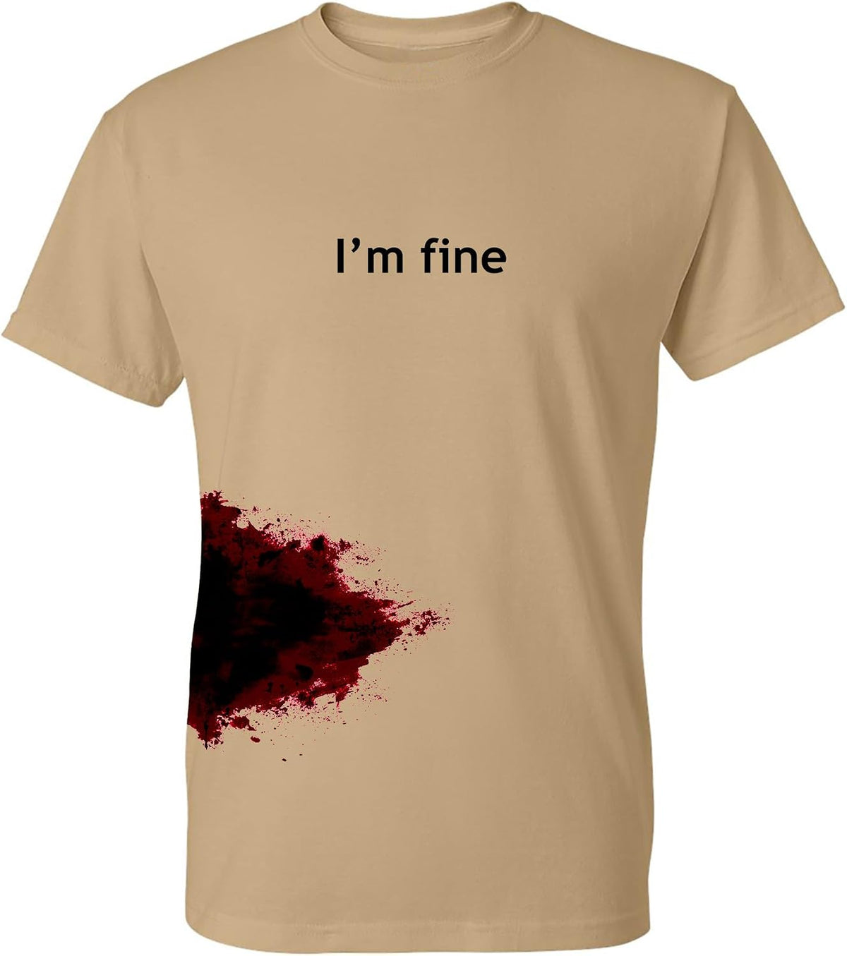 I'm Fine Shirt Bloody Halloween Costume Funny Horror Graphic Novelty Tshirt