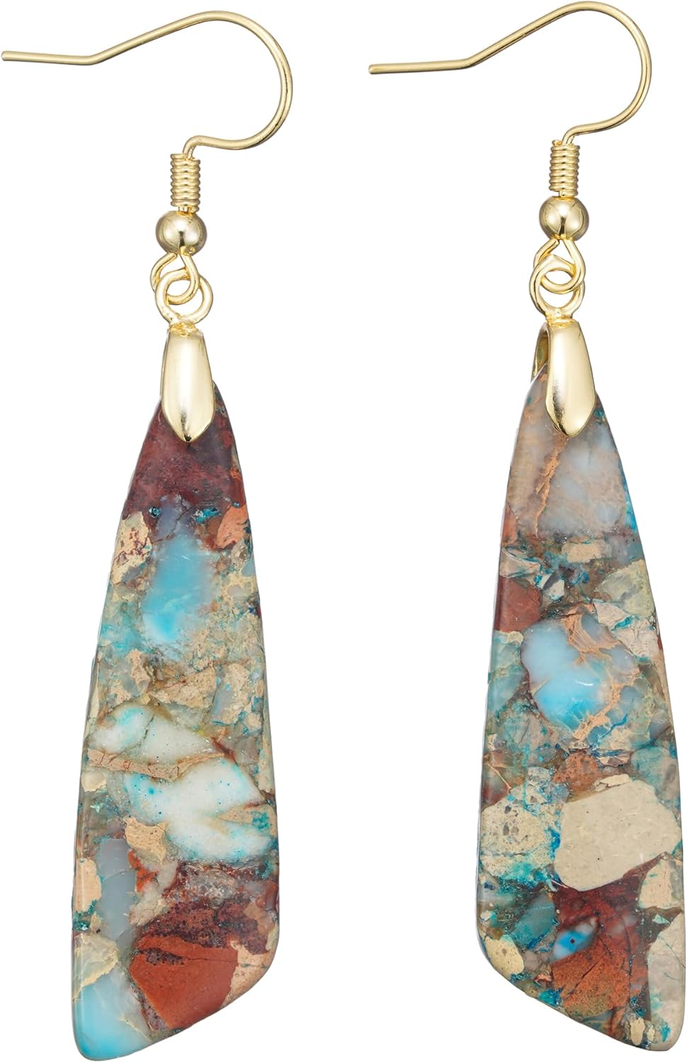 Natural Stone Long Drop Boho Earrings