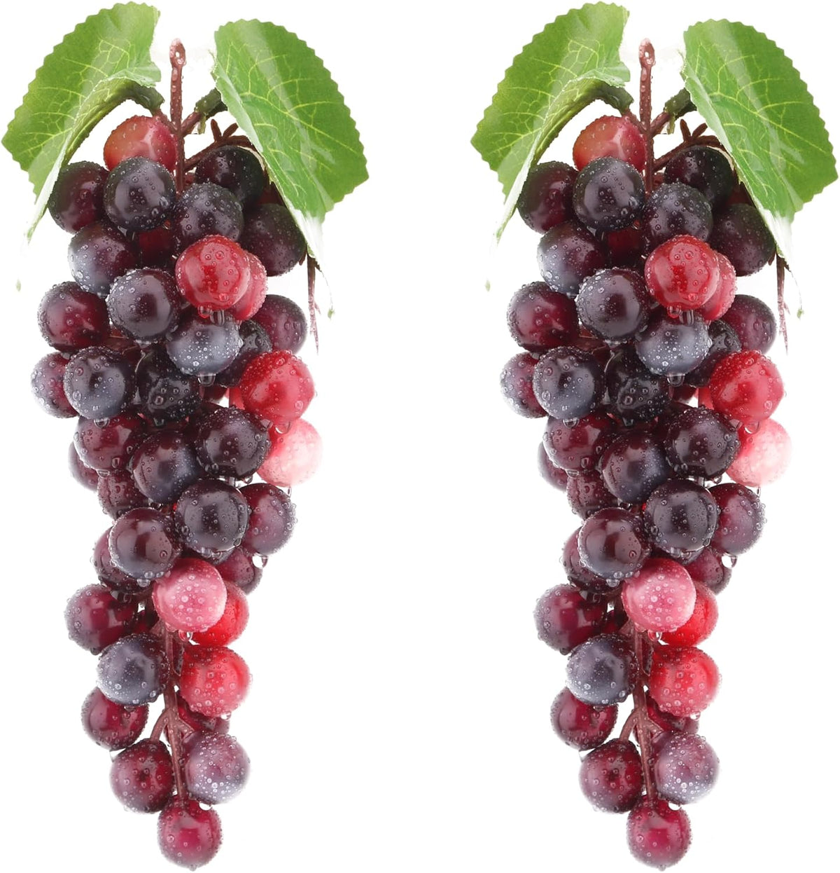 2PCS Red Rubber Grape Simulation Fruit Party Bar Cabinet Decoration Home Garden Wedding Decoration Fruit Photography Props Teaching Props Enlightenment (60 Grains)