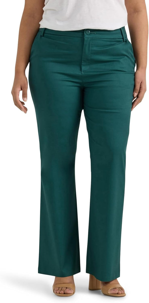 Women's Plus Size Wrinkle Free Mid Rise Bootcut Pant