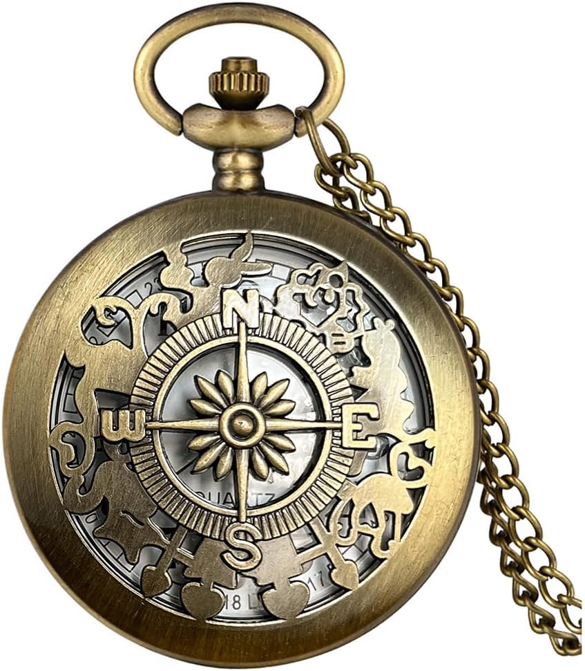 Vintage Quartz Pocket Watches for Men with Chains Pendant Pocket Watch