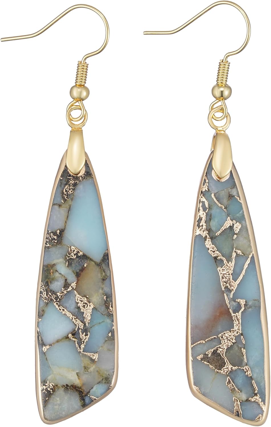 Natural Stone Long Drop Boho Earrings