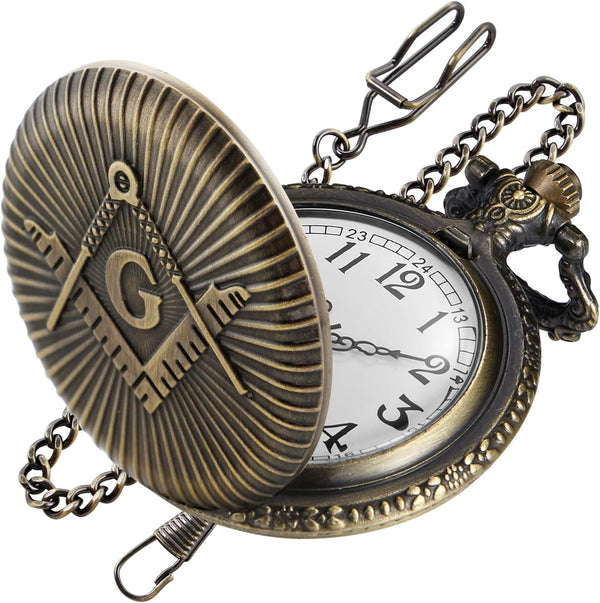 Animal Patch Pocket Watch, Carved Animal Design Patch Pocket Watch for