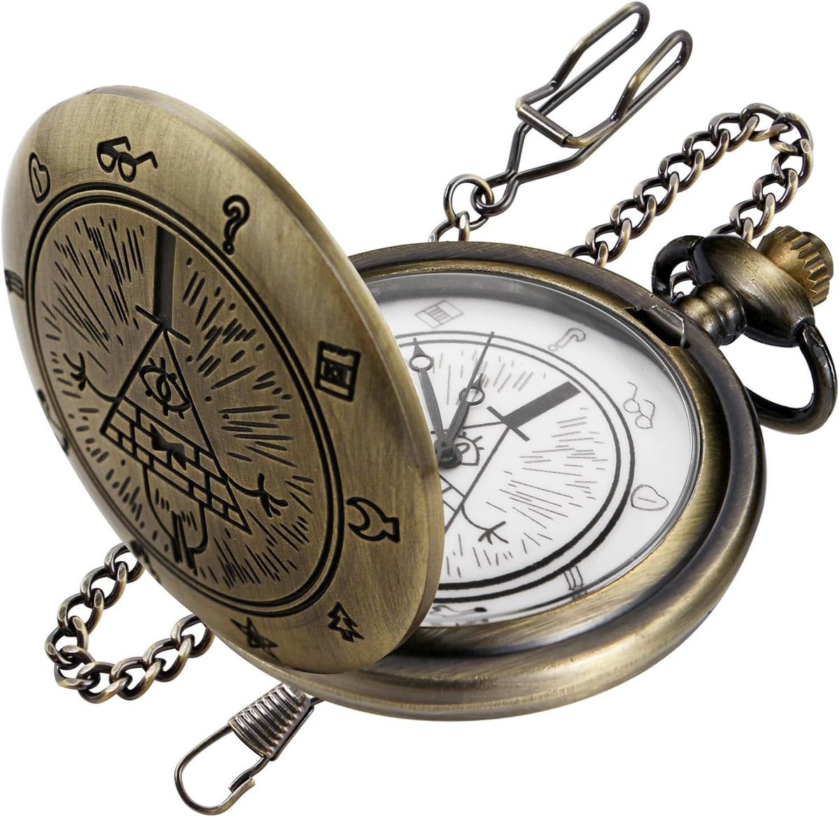 Animal Patch Pocket Watch, Carved Animal Design Patch Pocket Watch for