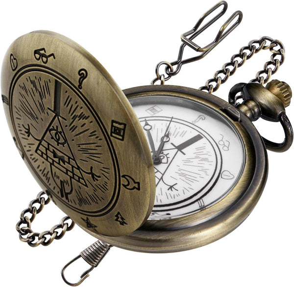 Animal Patch Pocket Watch, Carved Animal Design Patch Pocket Watch for