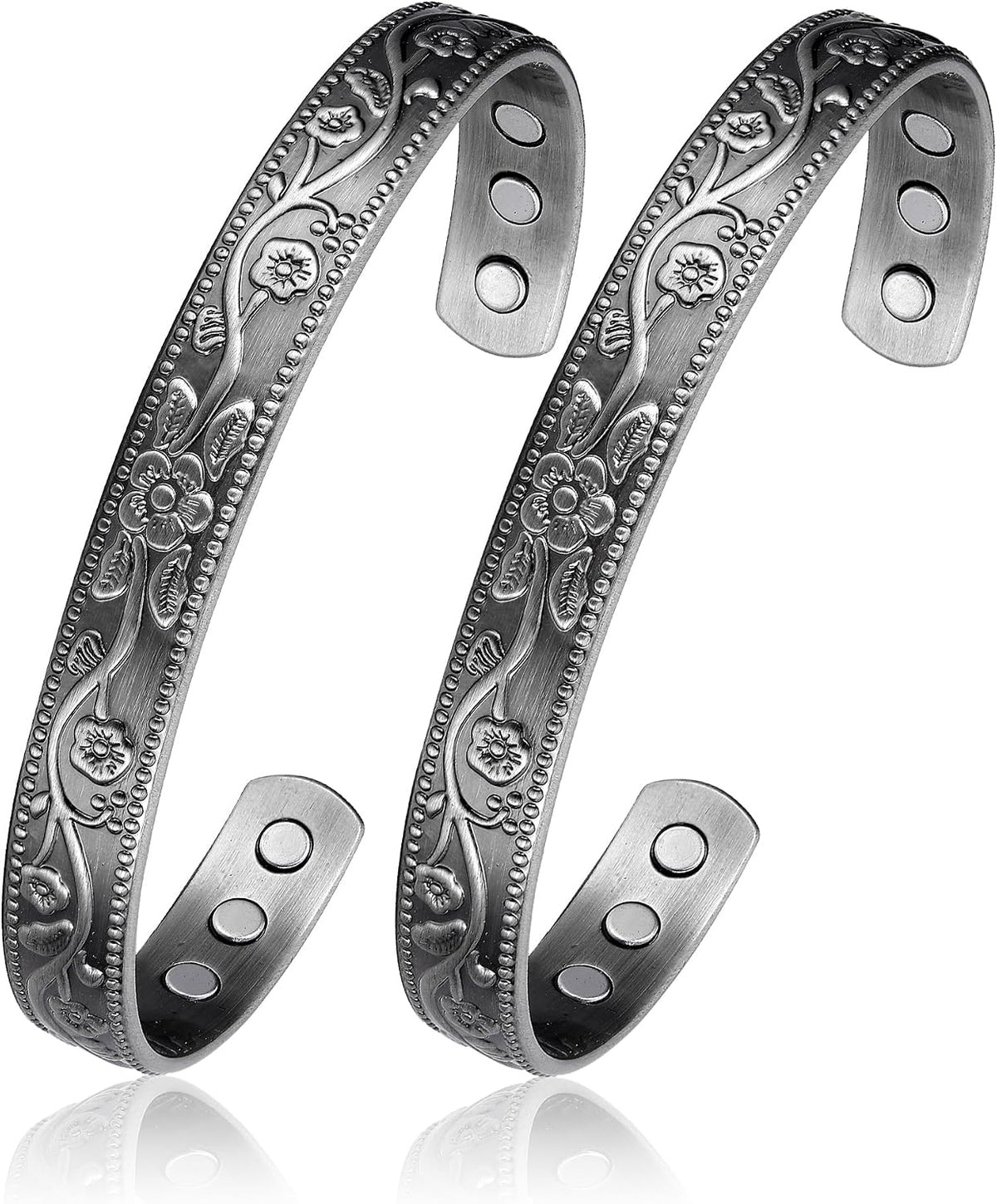 Copper Magnetic Bracelet Set for Women Men, Pure Copper Jewelry Gift