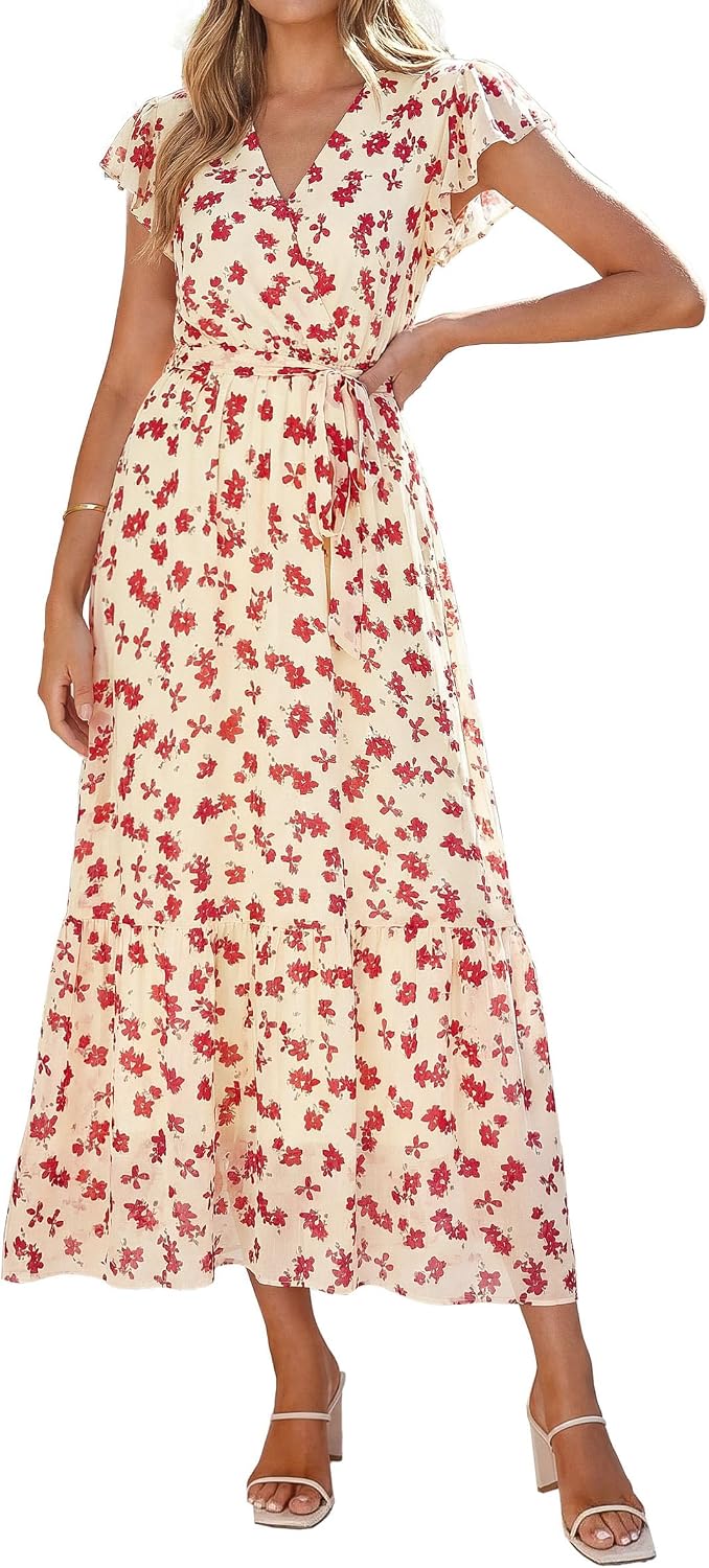 PRETTYGARDEN Women's Summer Floral Boho Maxi Dress