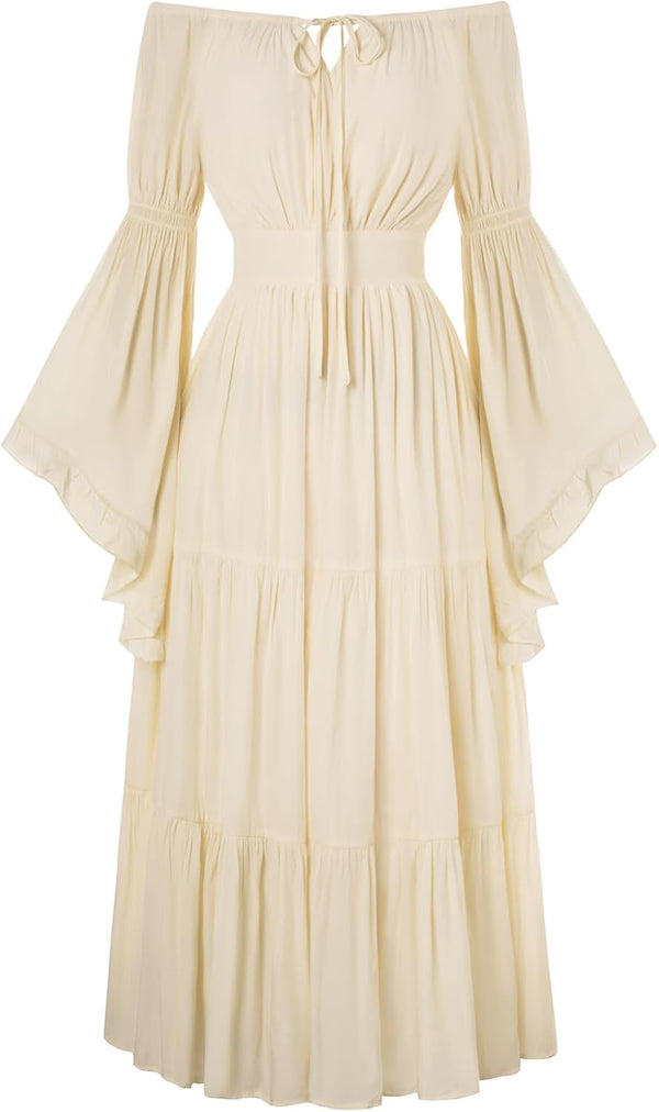 Scarlet Darkness Renaissance Dress Women Long Sleeve Off Shoulder Dresses
