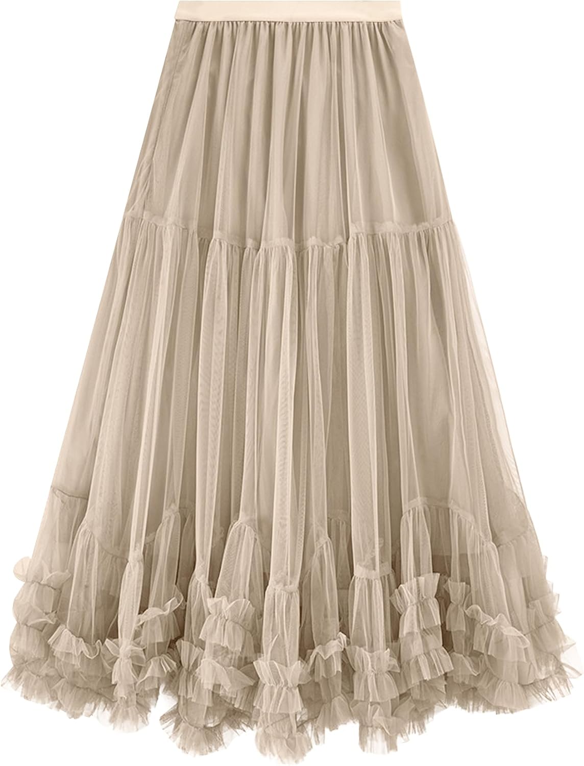 Women's Maxi Tulle Skirts Long Layered Mesh Tiered Fairy Skirt