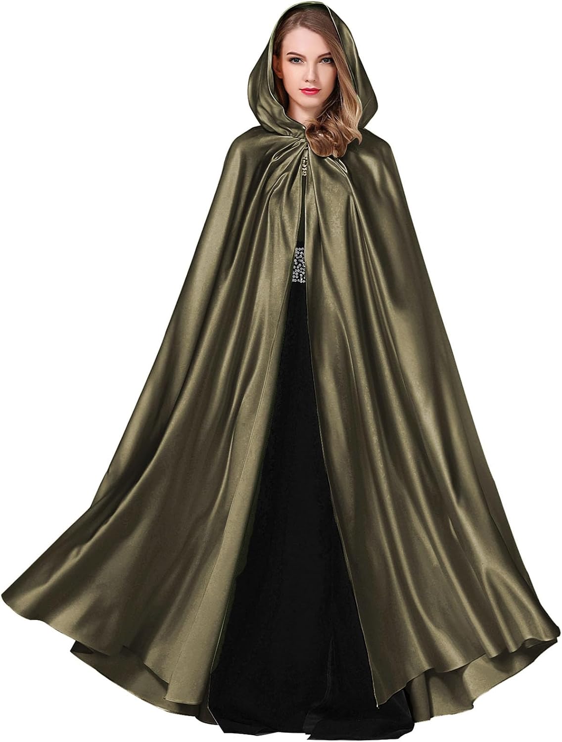 BEAUTELICATE Women's Wedding Hooded Cape Bridal Cloak Poncho Full Length