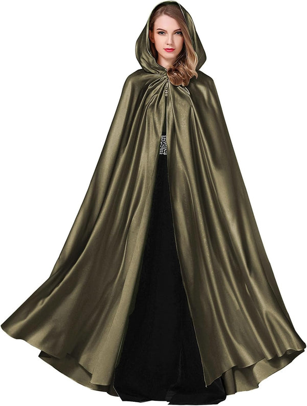 BEAUTELICATE Women's Wedding Hooded Cape Bridal Cloak Poncho Full Length