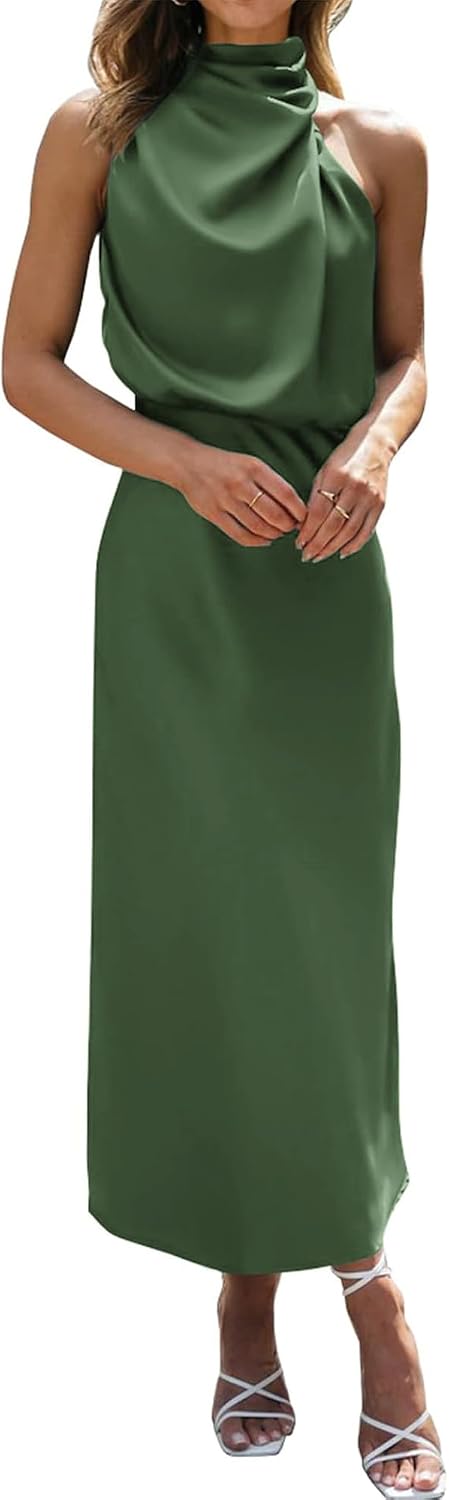 BTFBM Mock Neck Cocktail Dresses for Women Summer