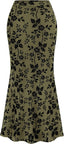 BTFBM Womens Floral Mesh Maxi Skirts