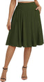 Belle Poque Women Pleated A Line Skirt Below Knee Length