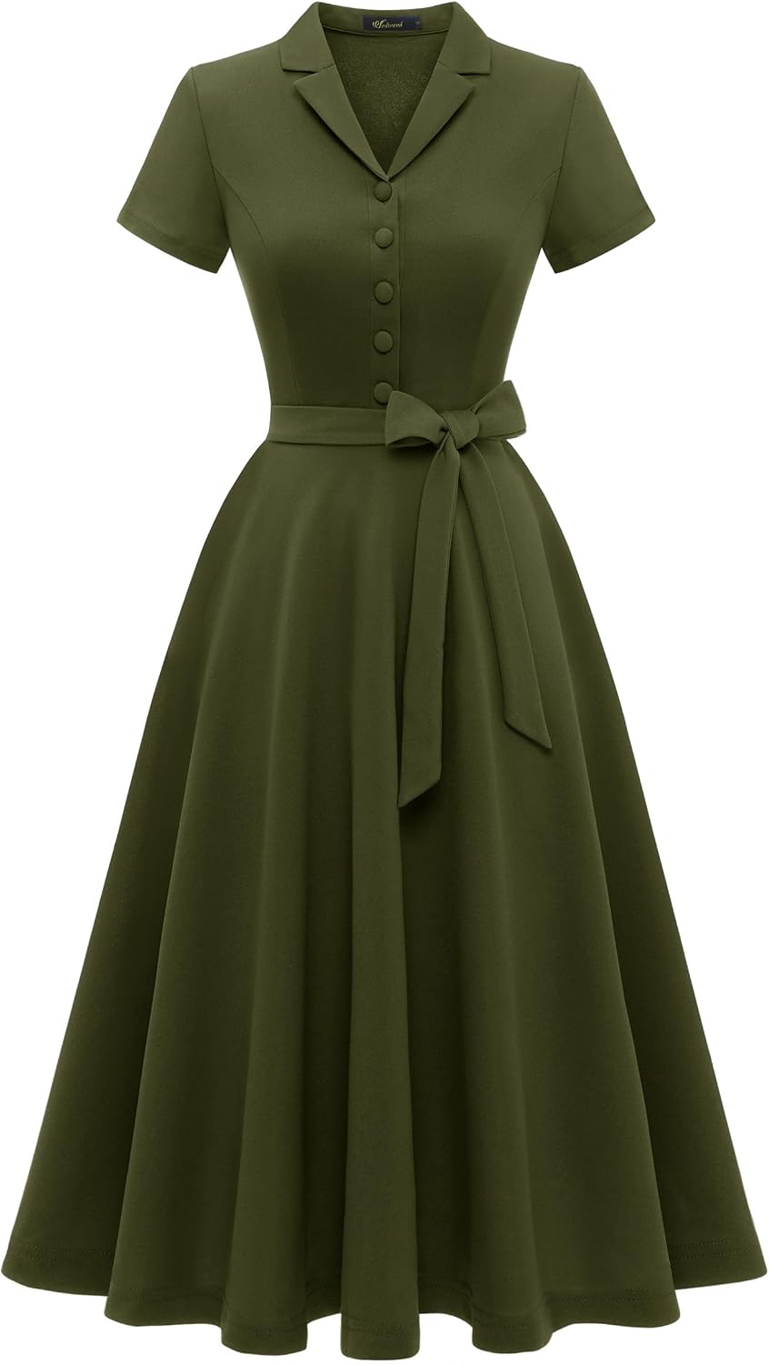 Wedtrend Women's Vintage Tea Dress, Short Sleeve Cocktail Party Dress Work Church Casual Dress