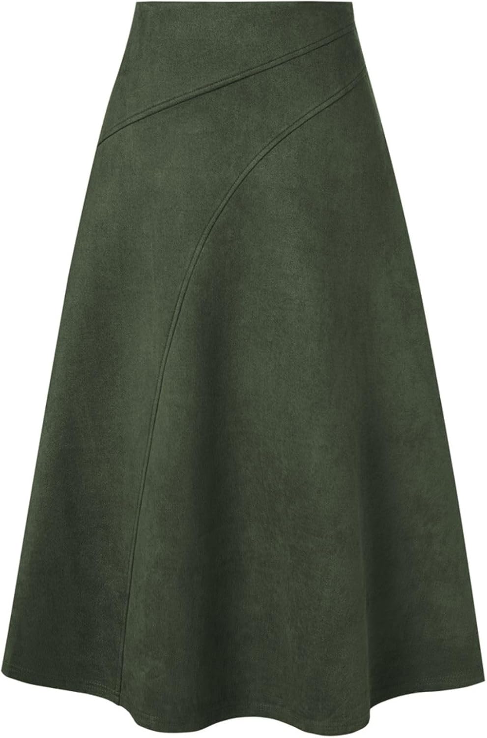 2026 Women's Suede Skirts, High Waist A-Line Skirt, Fall Winter Midi Skirt