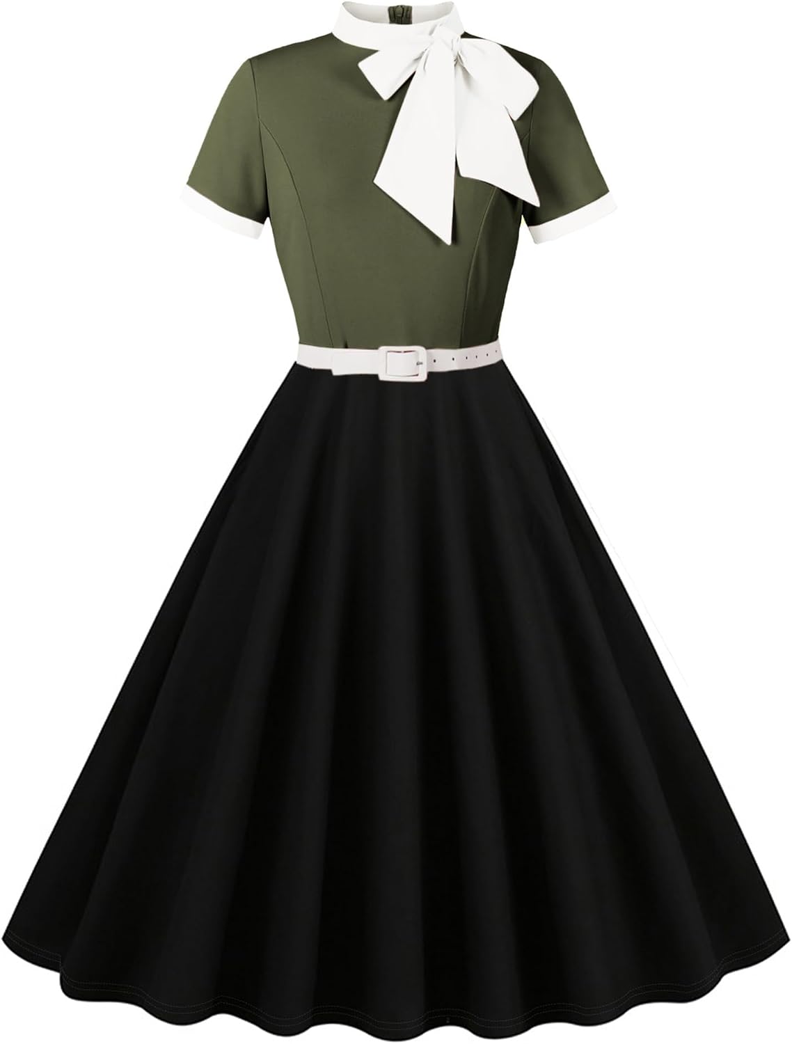 1950s Vintage Floral Cocktail Swing Dress — Short Sleeve A-Line
