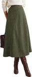 BTFBM Women Faux Suede Midi Long Skirt Fall Fashion 2026