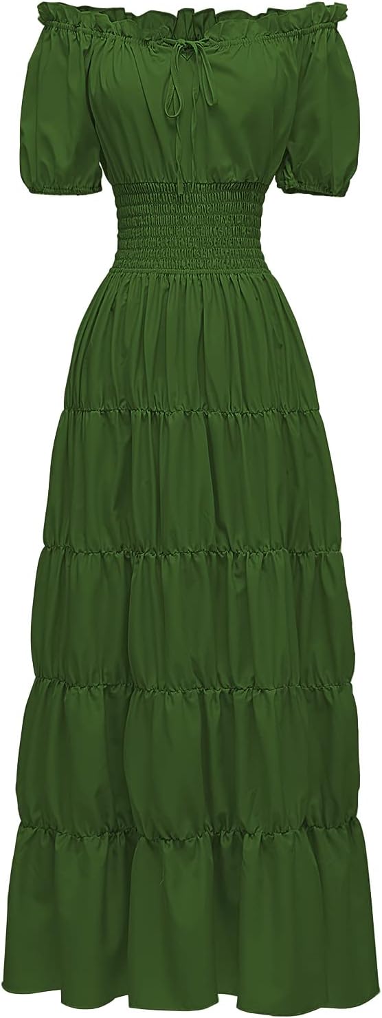 Abaowedding Renaissance Women Medieval Chemise Dress Pirate Peasant Top Irish Under Dress