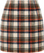 Womens High Waist Plaid Skirt Bodycon Pencil Wool Mini Skirts